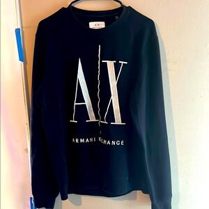 ARMANI EXCHANGE EMBROIDERED CREWNECK BLACK SIZE XL